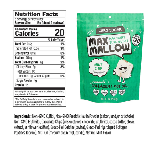 Max Mallow Mint Chip Sugar-Free Marshmallow - 96g