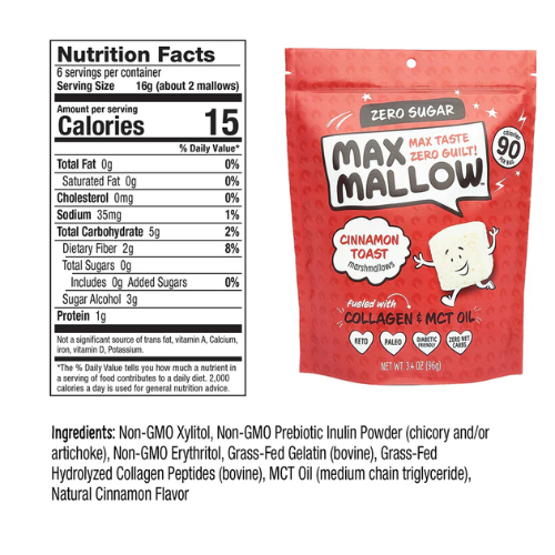 Max Mallow Cinnamon Toast Sugar-Free Marshmallow - 96g