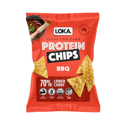 Loka Low Carb Protein Chips - BBQ 35g