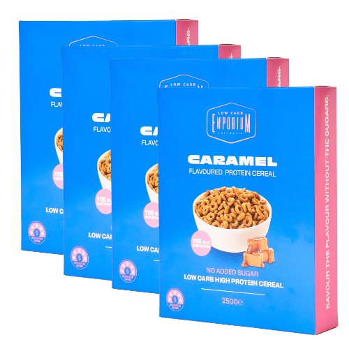 Bulk Pack Low Carb Emporium Low Carb Protein Cereal - Caramel Flavour - 250g x 4