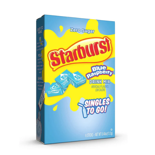 Starburst Drink Mix Blue Raspberry Flavour - 6 sticks (13.5g)