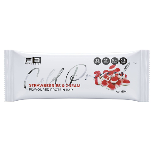 FIBRE BOOST Cold Pressed Protein Bar - Strawberries & Cream 60g