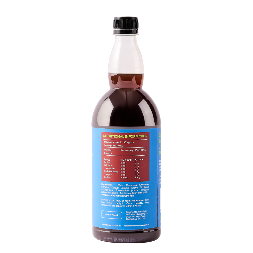 Low Carb Emporium Hazelnut Flavoured Zero Sugar Coffee Syrup - 950mL