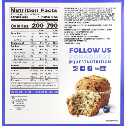 QUEST Bake Shop Blueberry Muffin - 57g - Limit 1 per order