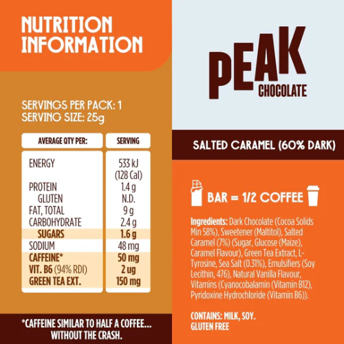 Peak Focus Caffeine Chocolate Salted Caramel - 25g