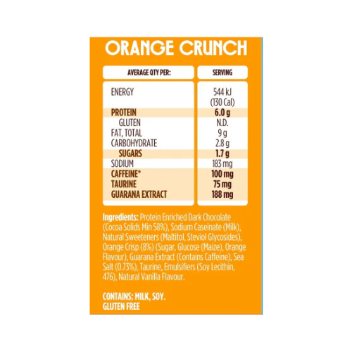 Peak Energy Caffeine Chocolate - Orange Crunch - 25g