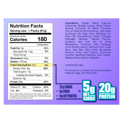 Blueberry Flavoured Protein Pastry - 61g