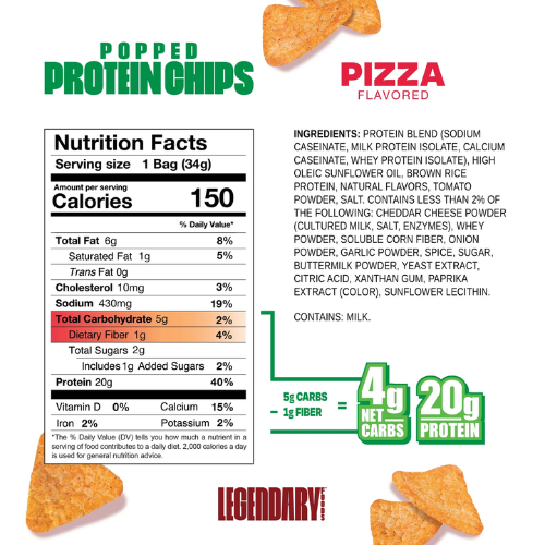 Pizza Popped Protein Chips - 34g