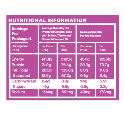 Snaxx Keto Caramel Slice 4 serve pack - 110g