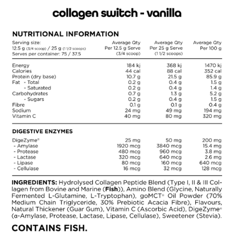 Collagen Switch - Vanilla Creme - 250gm (20 serves)