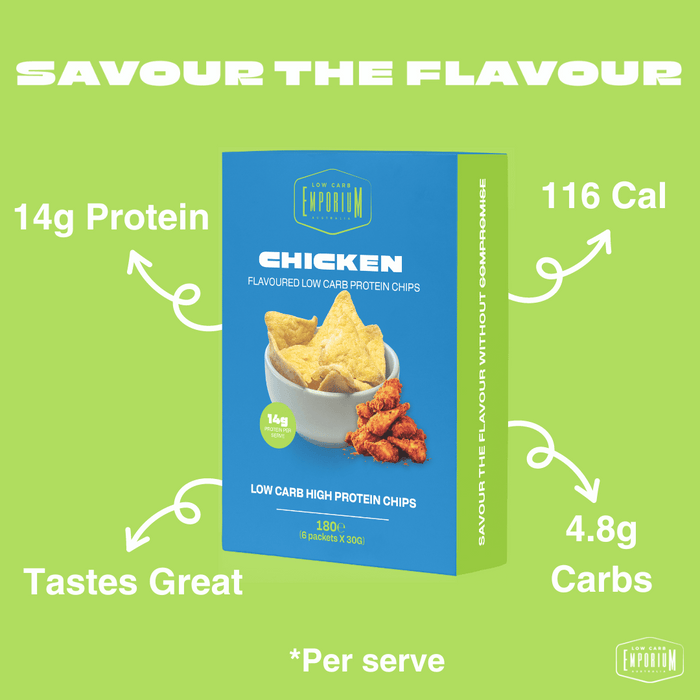 Low Carb Emporium Low Carb Protein Chips - Chicken Flavour (6 x 30g)