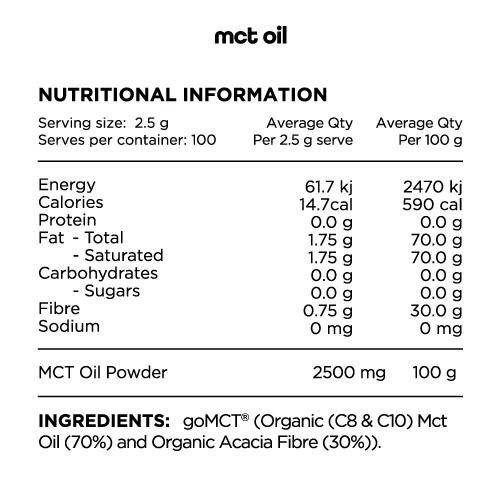 Switch Nutrition MCT Oil 100% Pure Unflavoured 250g