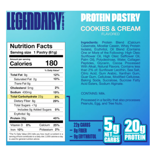 Cookies & Cream Flavoured Protein Pastry - 61g