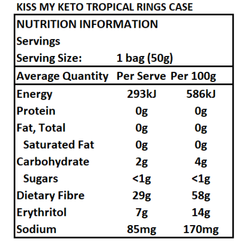 Kiss My Keto Tropical Rings - 50g