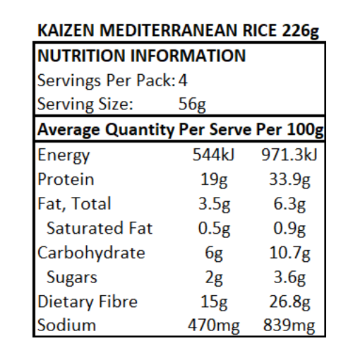 Kaizen Low Carb Mediterranean Protein "Rice" - 226g (4 serves)