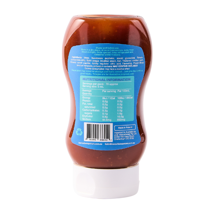 Bulk Low Carb Emporium No Added Sugar Ketchup Style Sauce - 350mL x 6 - Best Before 5th March 2025