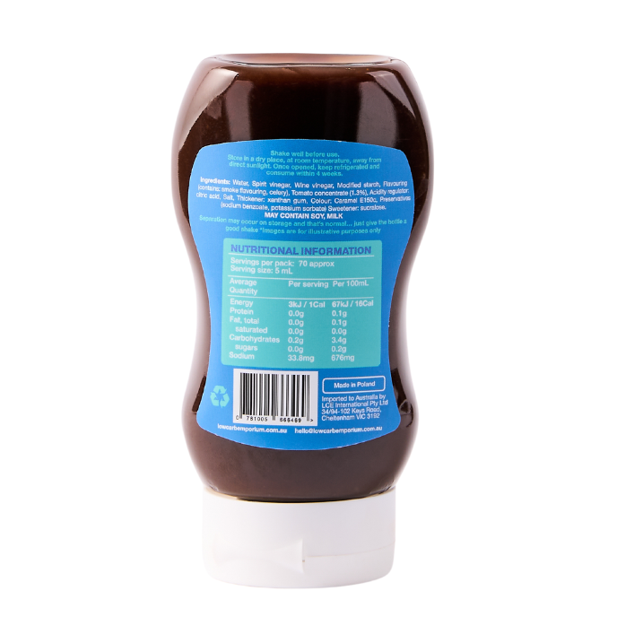 Bulk Low Carb Emporium No Added Sugar BBQ Style Sauce - 350mL x 6