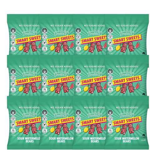 Bulk Double ‘D’: Smart Sweets™ Sour Watermelon Bears 50gm x 12