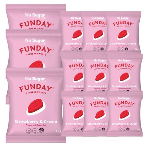 Funday Strawberry every & Cream Gummy Lollies 