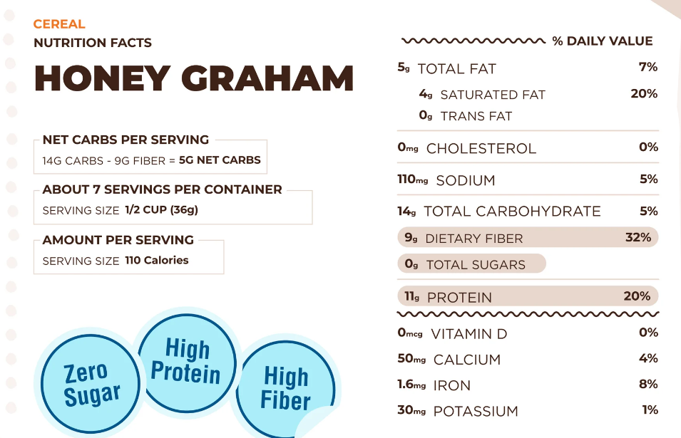 Catalina Crunch Keto Cereal - Honey Graham Flavour 255g - Best before 6th Nov 2024