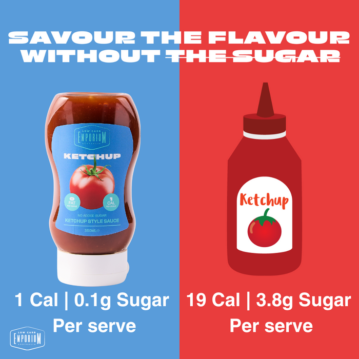 Bulk Low Carb Emporium No Added Sugar Ketchup Style Sauce - 350mL x 6 - Best Before 5th March 2025