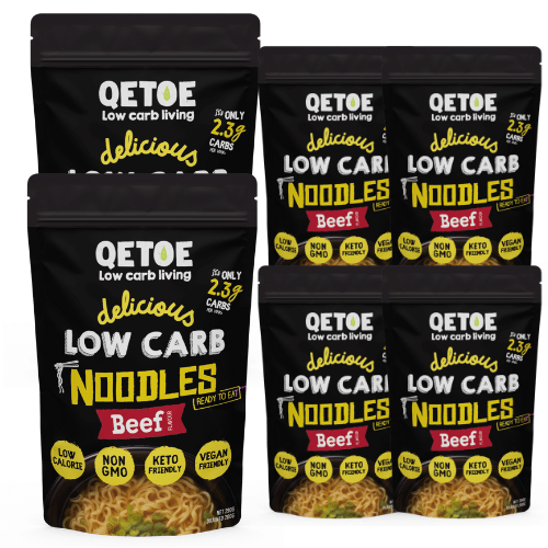 Bulk Qetoe Low Carb Beef Flavour Noodles - 290g net x 6