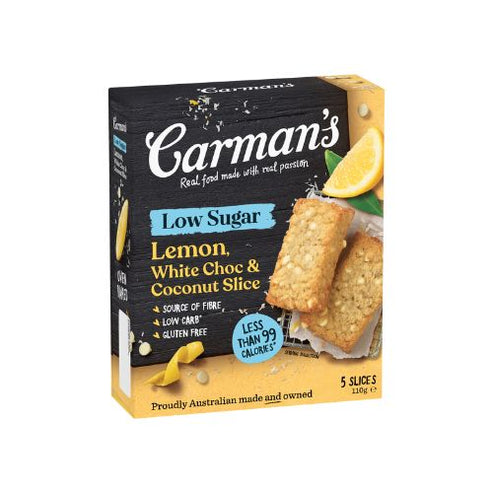 Carman's Low Sugar Lemon, White Chocolate & Coconut Slices 5 Pack - 11 