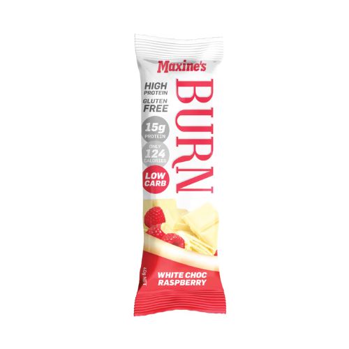 Maxine's Burn Bar White Choc Raspberry Protein Bar - 40g