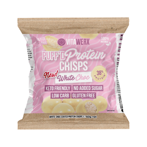 VITAWERX PUFF'D PROTEIN CRISPS WHITE CHOCOLATE - 60gm