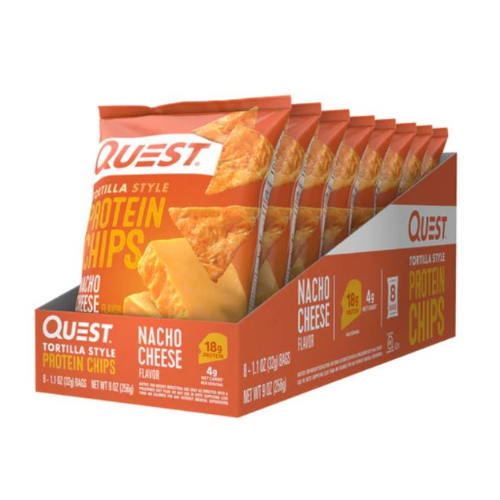 BULK QUEST Nacho Cheese Tortilla Style Protein Chip - 32gm X 8 – Low ...