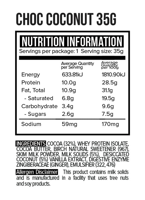 Vitawerx Chocolate - Milk Chocolate Coconut Rough 35gm (Original Recipe)