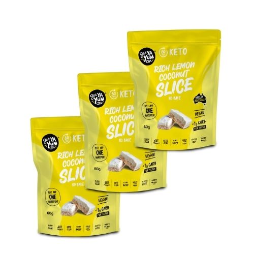 Get Ya Yum On - 3 PACK - Rich Lemon Coconut Slice - 3 x 60gm