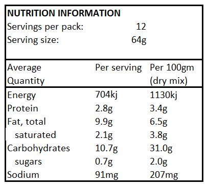 PBCO Choc Chip Muffin Mix No Sugar Added 340g